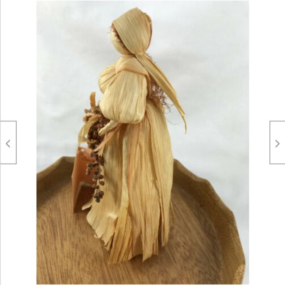 Corn Husk Doll Vintage Prairie Woman 7" Hand Made Folk Art - Picture 3 of 5